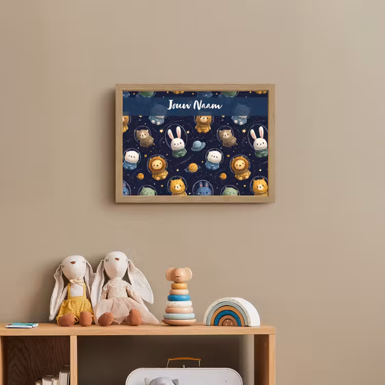 Dieren - Sterrenhemel - Ruimte Light Box met batterij (Wandlamp kind) middel -sfeer2_kind