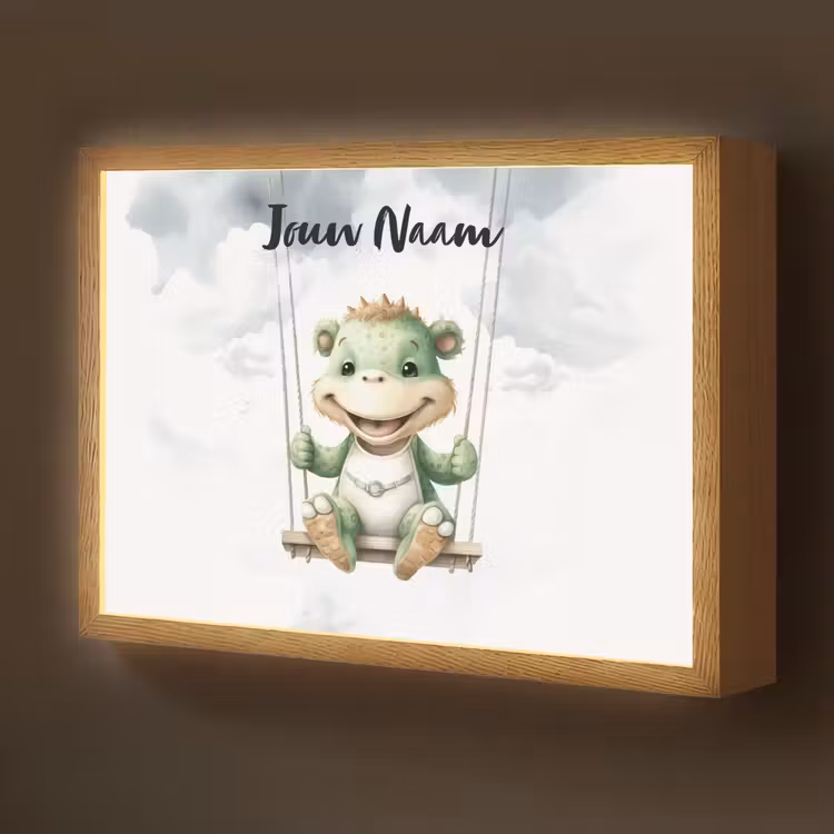 Dino - Baby dier - Kinderen Light Box met batterij (Wandlamp kind) middel -z3d_website