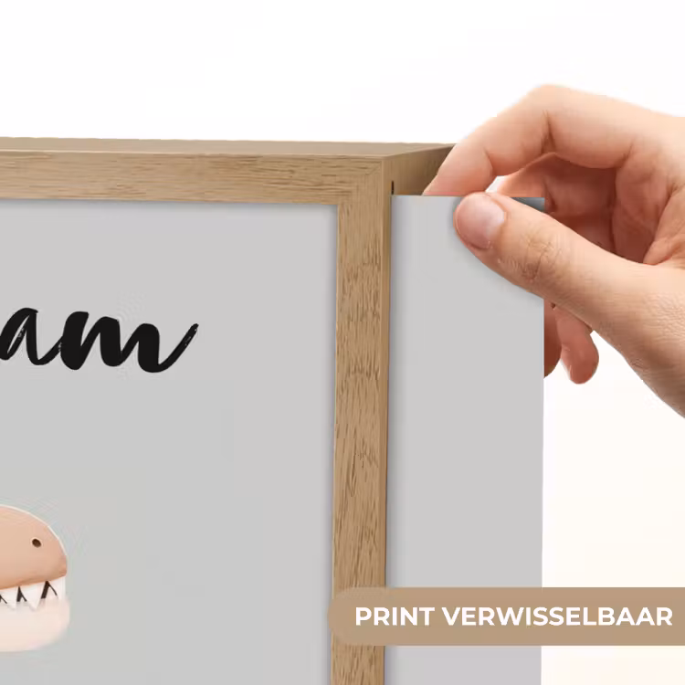 Dino - Blauw - Bloemen Light Box met batterij (Wandlamp kind) middel -USP_websiteprintNL