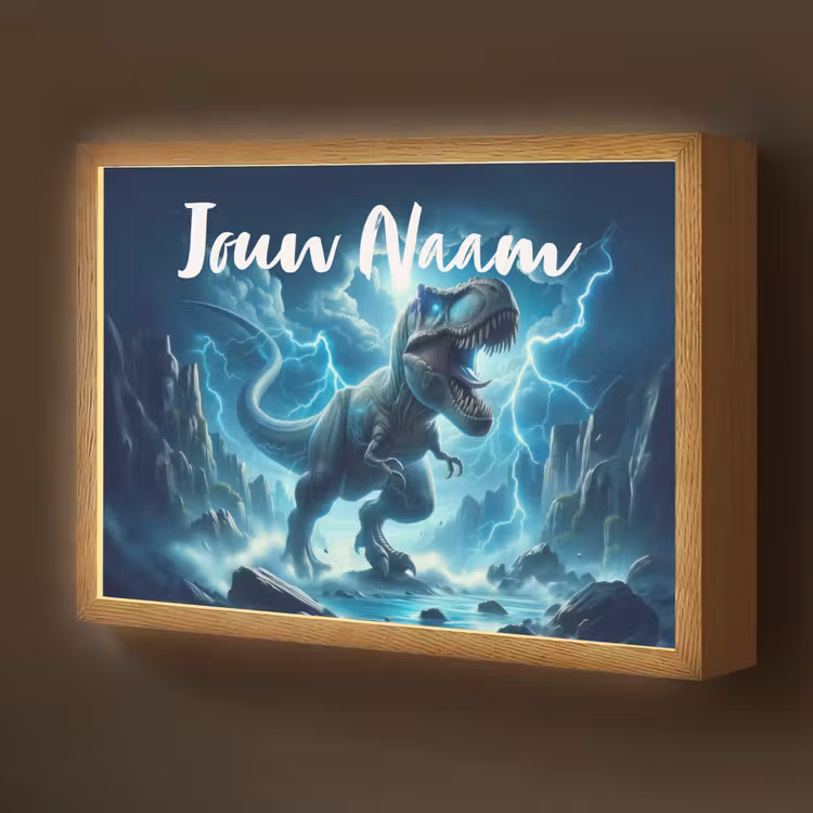 Dino - Blauw - Jongens Light Box met batterij (Wandlamp kind) middel -z3d_website