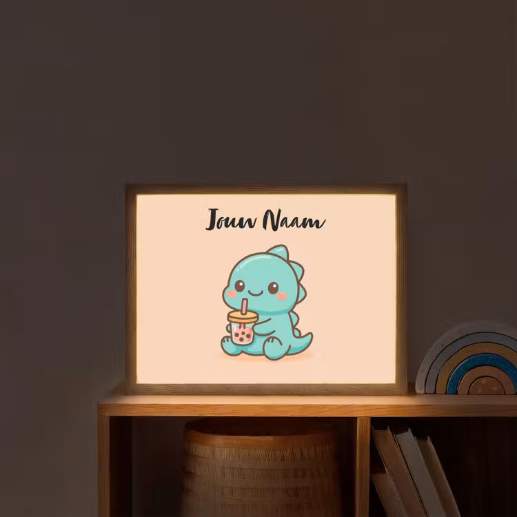 Dino - Boba - Turquoise Light Box met batterij (Wandlamp kind) middel -sfeer1_kind