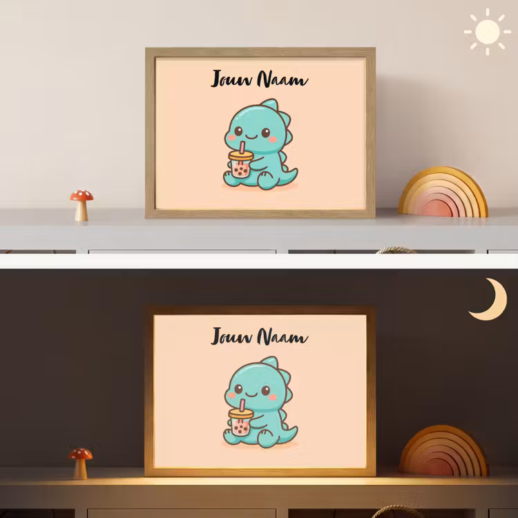 Dino - Boba - Turquoise Light Box met batterij (Wandlamp kind) middel -sfeer3_kind