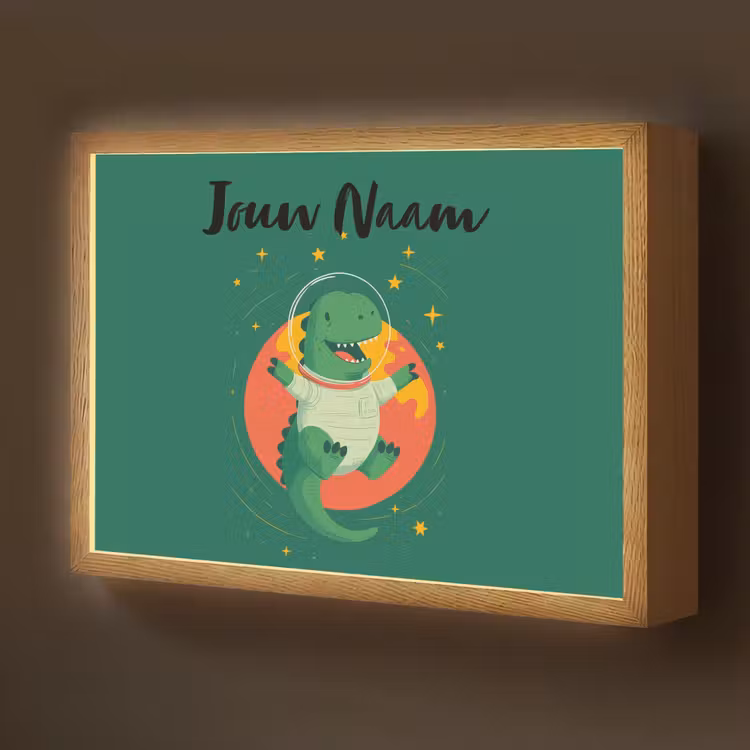Dino - Groen - Planeet Light Box met batterij (Wandlamp kind) middel -z3d_website