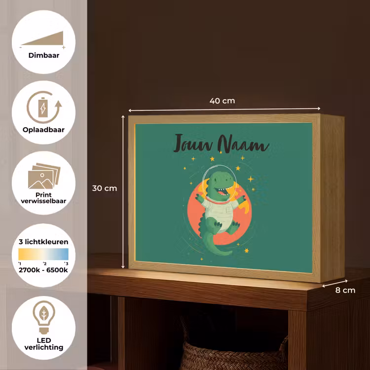 Dino - Groen - Planeet Light Box met batterij (Wandlamp kind) middel -USP_websiteoverzichtNL