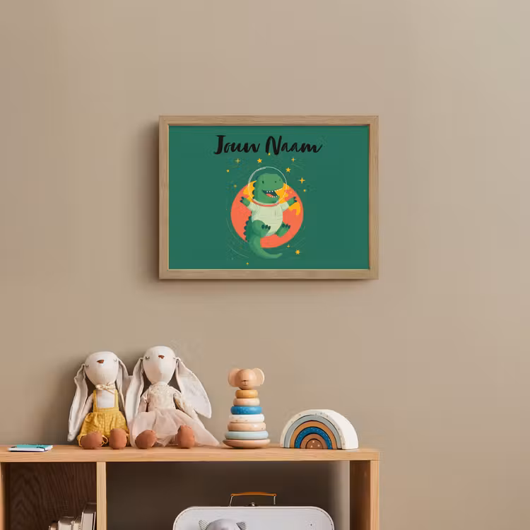 Dino - Groen - Planeet Light Box met batterij (Wandlamp kind) middel -sfeer2_kind