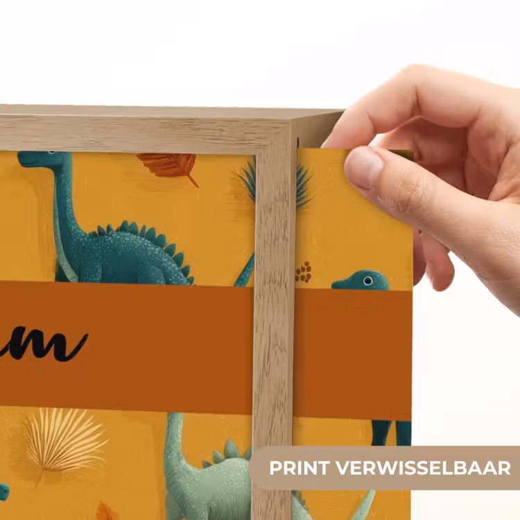 Dino - Herfstbladeren - Oranje - Patroon Light Box met batterij (Wandlamp kind) middel -USP_websiteprintNL