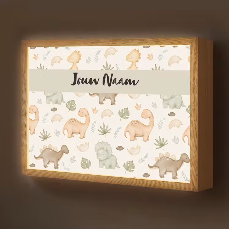 Dino - illustratie - Kleurrijk Light Box met batterij (Wandlamp kind) middel -z3d_website