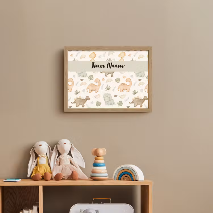 Dino - illustratie - Kleurrijk Light Box met batterij (Wandlamp kind) middel -sfeer2_kind