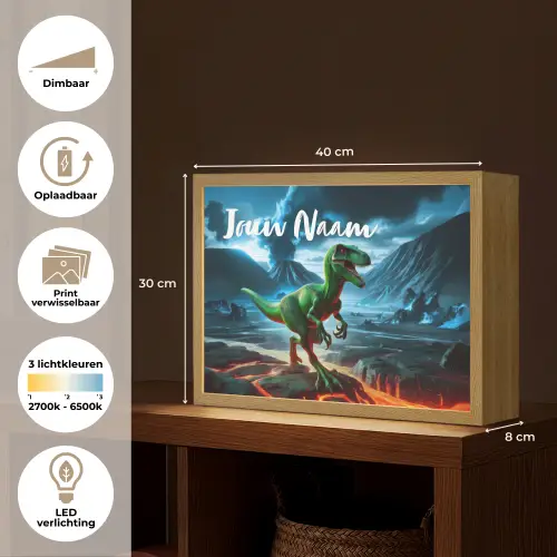 Dino - Lava - Groen - Jongens Light Box met batterij (Wandlamp kind) middel -USP_websiteoverzichtNL