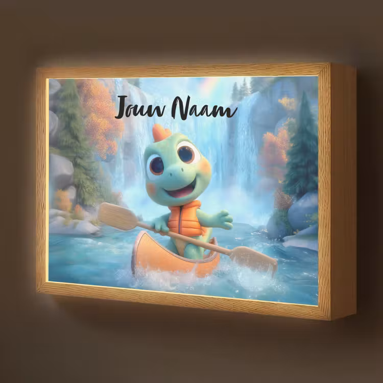 Dino - Natuur - Waterval Light Box met batterij (Wandlamp kind) middel -z3d_website