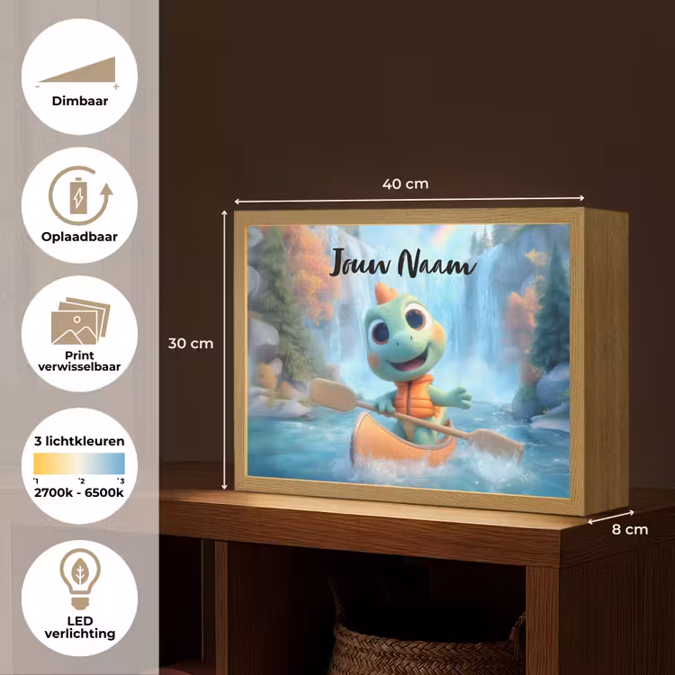 Dino - Natuur - Waterval Light Box met batterij (Wandlamp kind) middel -USP_websiteoverzichtNL