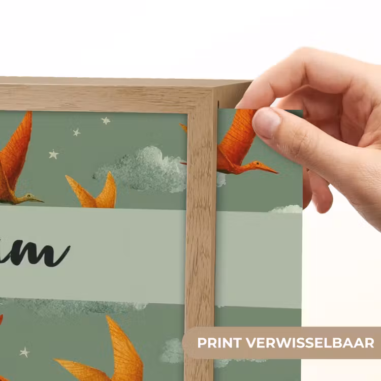 Dino - Oranje - Patroon - Wolken Light Box met batterij (Wandlamp kind) middel -USP_websiteprintNL