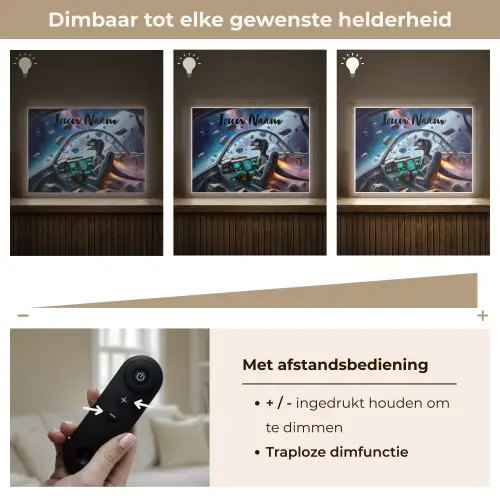 Dino - Ruimte - Jongens Light Box met batterij (Wandlamp kind) middel -USP_dimbaarNL