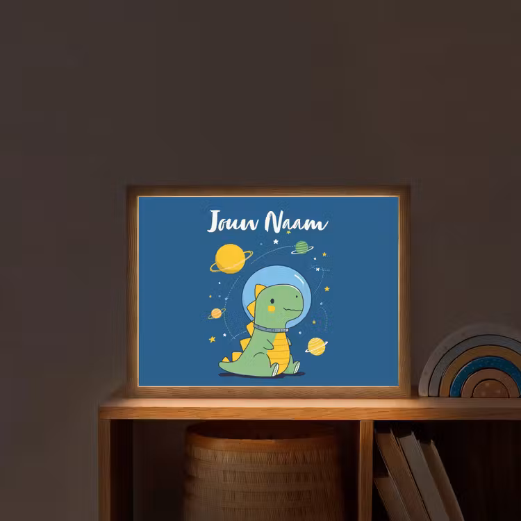 Dino - Ruimte - Planeten Light Box met batterij (Wandlamp kind) middel -sfeer1_kind
