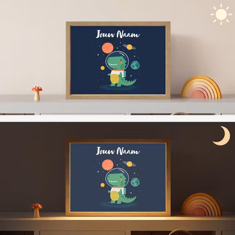 Dino - Ruimtepak - Planeten Light Box met batterij (Wandlamp kind) middel -sfeer3_kind