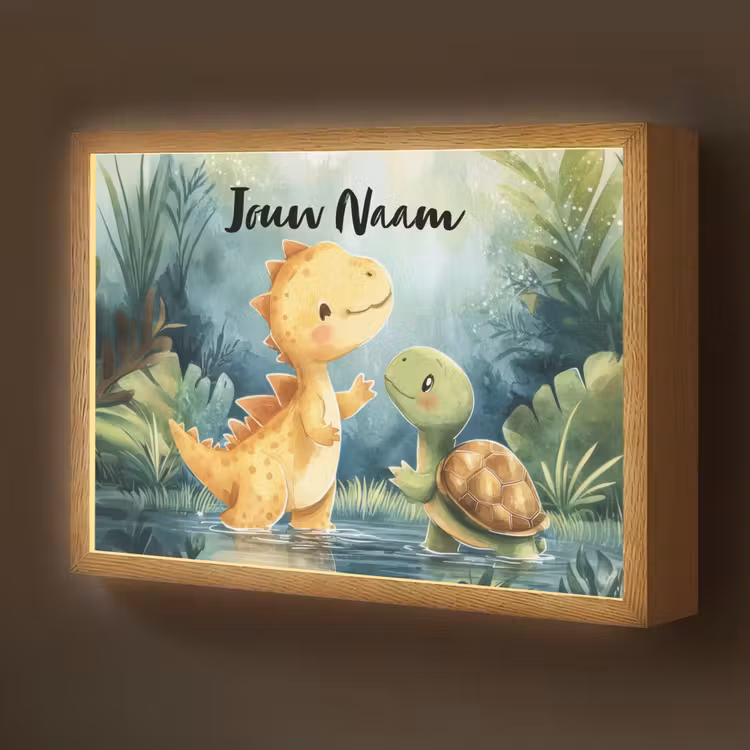 Dino - Schildpad - Jungle Light Box met batterij (Wandlamp kind) middel -z3d_website