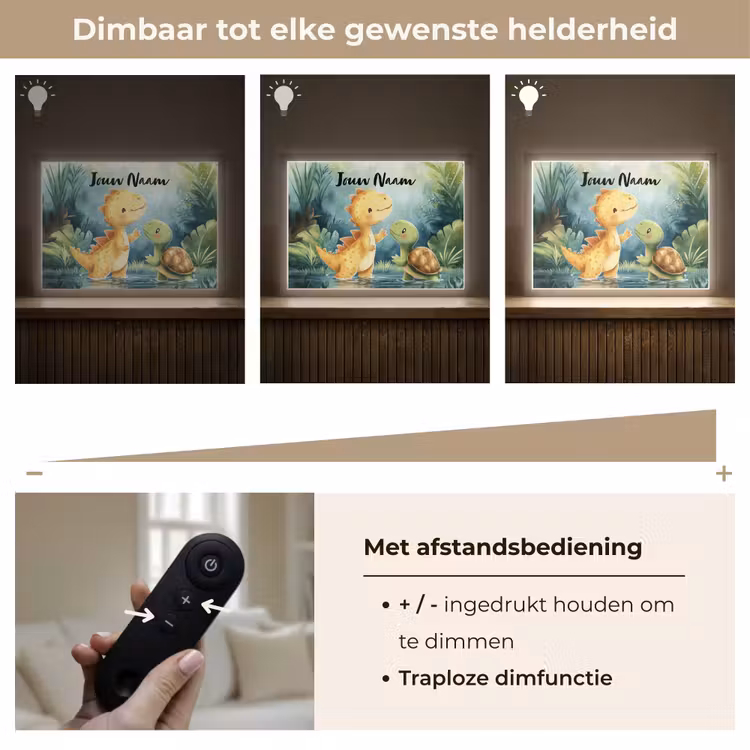 Dino - Schildpad - Jungle Light Box met batterij (Wandlamp kind) middel -USP_dimbaarNL