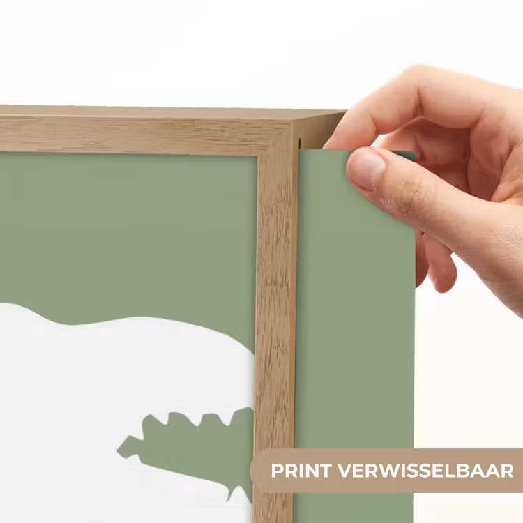 Dino - T-rex - Dinosaurus - Groen - Tyrannosaurus rex Light Box met batterij (Wandlamp kind) middel -USP_websiteprintNL