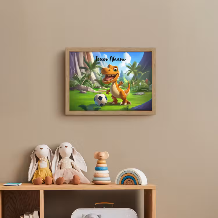 Dino - Voetbal - Groen Light Box met batterij (Wandlamp kind) middel -sfeer2_kind