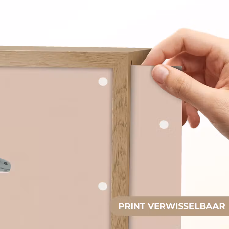 Dinosaurus - Planten - Stippen - Beige Light Box met batterij (Wandlamp kind) middel -USP_websiteprintNL