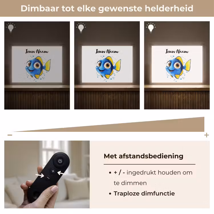 Doktersvis - Blauw - Vis - Spetters Light Box met batterij (Wandlamp kind) middel -USP_dimbaarNL