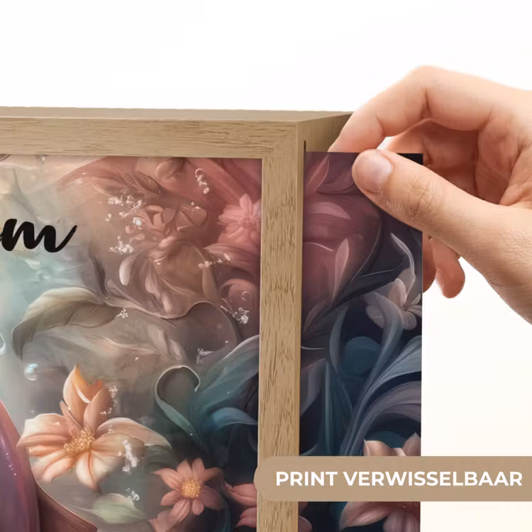Dolfijn - Vissen - Onderwaterwereld - Bloemen Light Box met batterij (Wandlamp kind) middel -USP_websiteprintNL