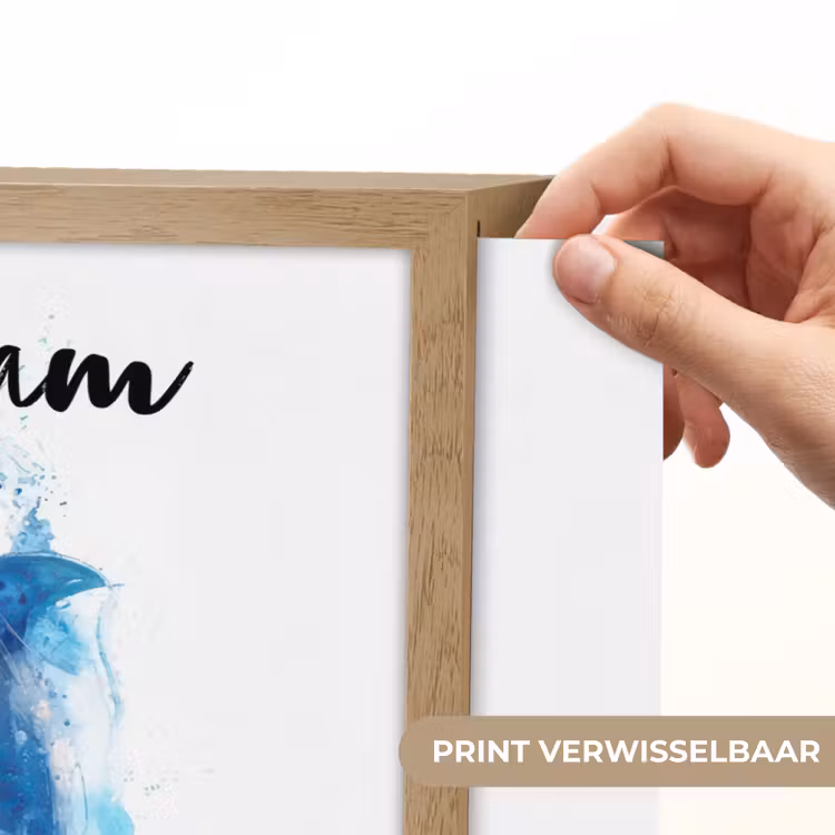 Dolfijn - Water - Blauw Light Box met batterij (Wandlamp kind) middel -USP_websiteprintNL