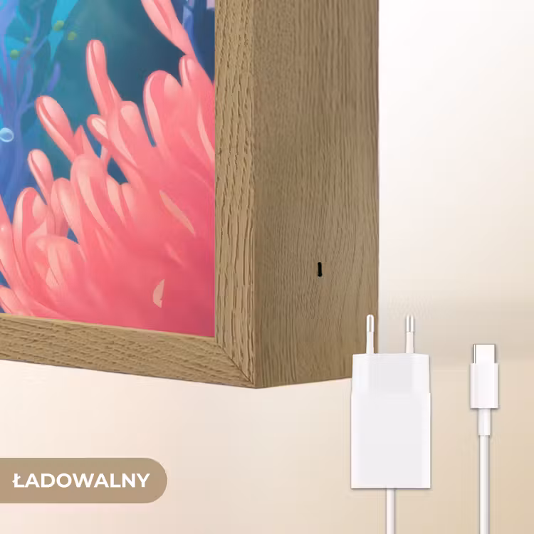 Dolfijn - Zeedieren - Onderwater - Kinderen - Meisjes Light Box met batterij (Wandlamp kind) middel -USP_websiteoplaadbaarNL