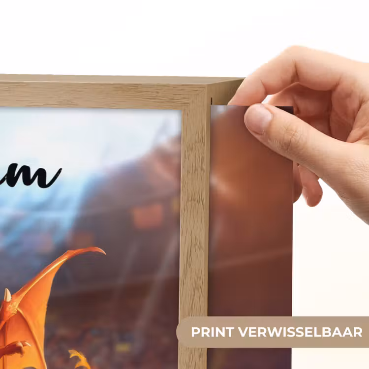 Draak - Voetbal - Vuur - Stadion Light Box met batterij (Wandlamp kind) middel -USP_websiteprintNL