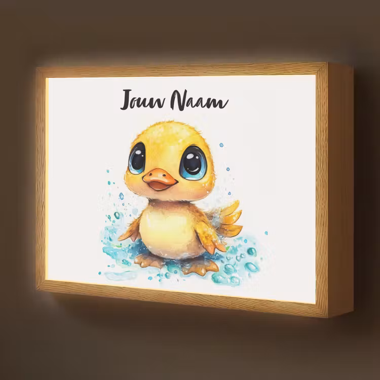 Eendje - Badeend - Geel Light Box met batterij (Wandlamp kind) middel -z3d_website