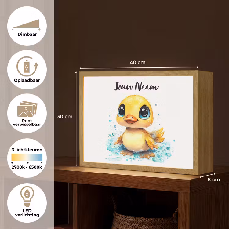 Eendje - Badeend - Geel Light Box met batterij (Wandlamp kind) middel -USP_websiteoverzichtNL