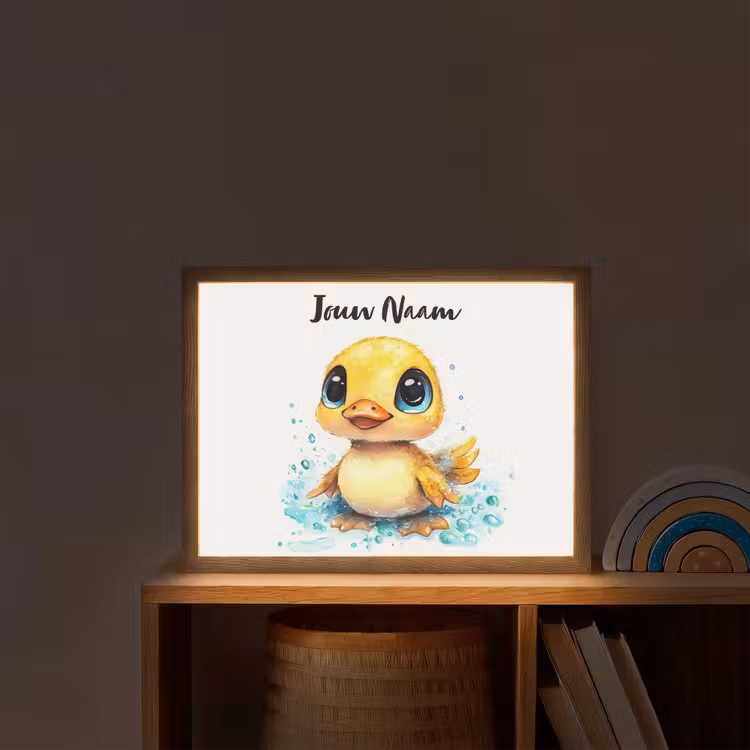 Eendje - Badeend - Geel Light Box met batterij (Wandlamp kind) middel -sfeer1_kind