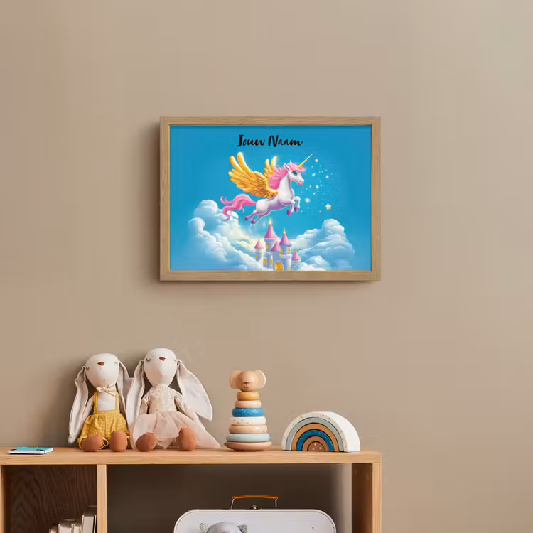 Eenhoorn - Fantasie - Kasteel Light Box met batterij (Wandlamp kind) middel -sfeer2_kind