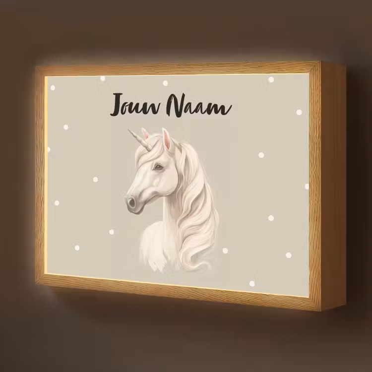 Eenhoorn - Manen - Stippen - Golven Light Box met batterij (Wandlamp kind) middel -z3d_website