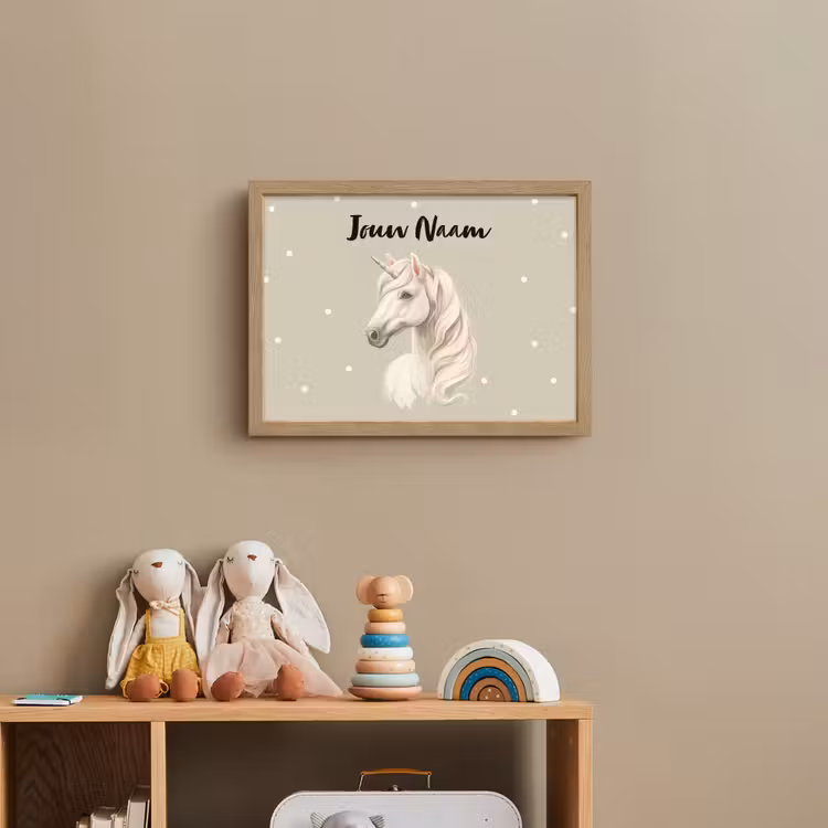 Eenhoorn - Manen - Stippen - Golven Light Box met batterij (Wandlamp kind) middel -sfeer2_kind