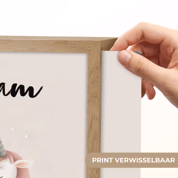 Eenhoorn - Prinses - Kroon - Jurk Light Box met batterij (Wandlamp kind) middel -USP_websiteprintNL