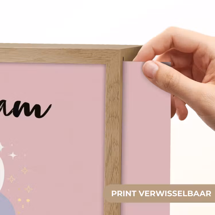 Eenhoorn - Roze - Bloemen Light Box met batterij (Wandlamp kind) middel -USP_websiteprintNL