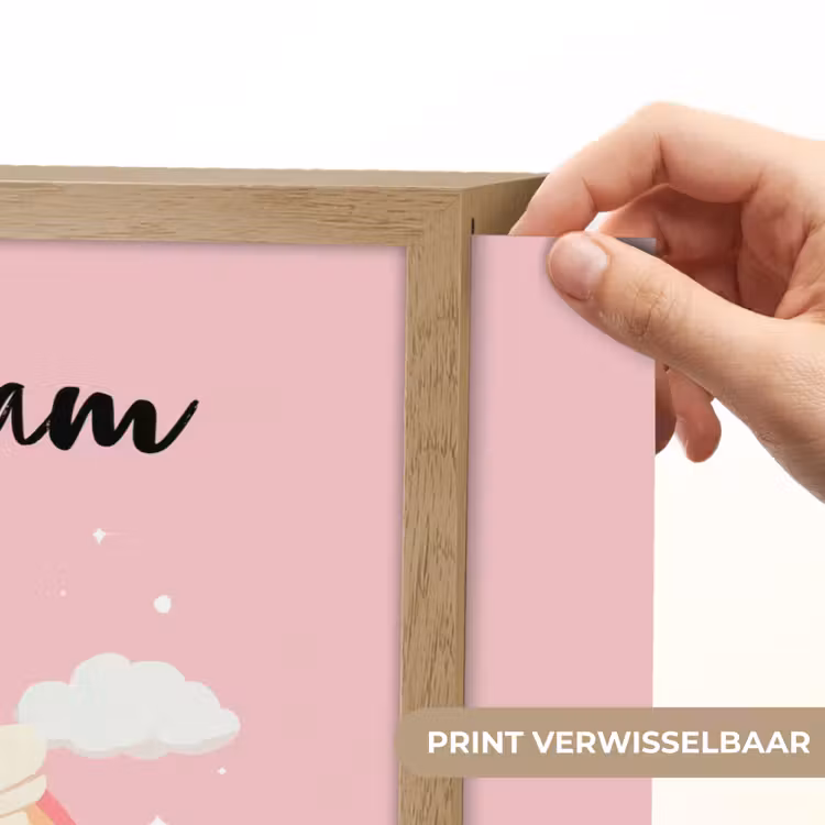 Eenhoorn - Vleugels - Roze - Regenboog Light Box met batterij (Wandlamp kind) middel -USP_websiteprintNL