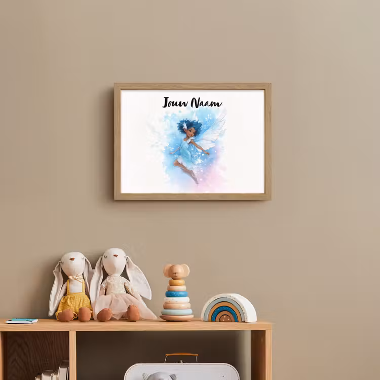 Elf - Blauw - Magie - Roze Light Box met batterij (Wandlamp kind) middel -sfeer2_kind
