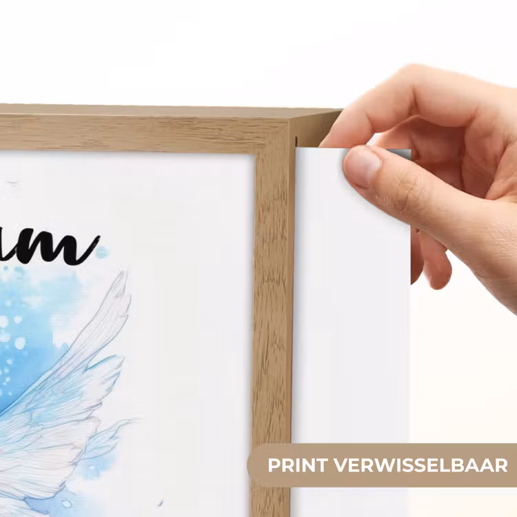 Elf - Blauw - Magie - Roze Light Box met batterij (Wandlamp kind) middel -USP_websiteprintNL