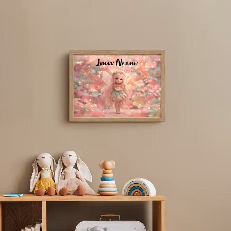 Fee - Bloemen - Roze Light Box met batterij (Wandlamp kind) middel -sfeer2_kind