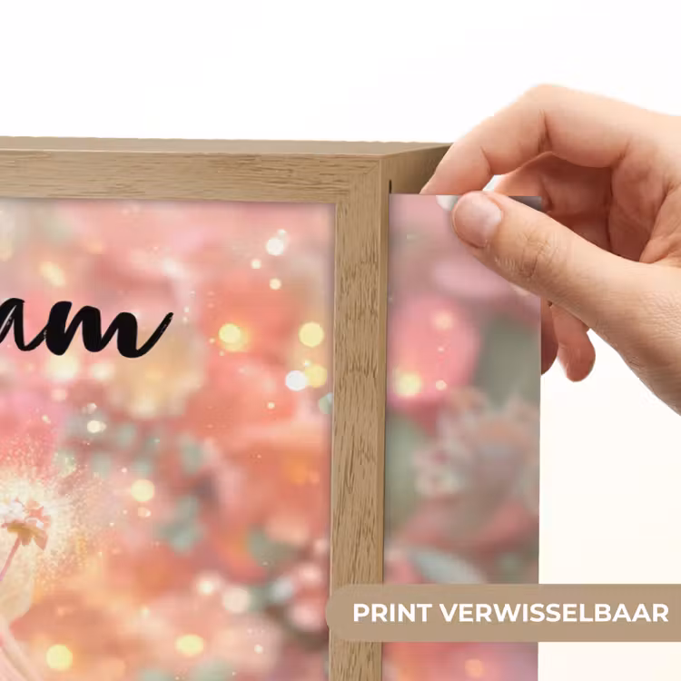 Fee - Bloemen - Roze Light Box met batterij (Wandlamp kind) middel -USP_websiteprintNL