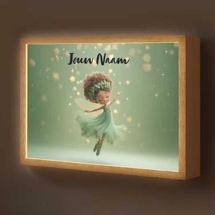 Fee - Groen - Sprookje - Sterren Light Box met batterij (Wandlamp kind) middel -z3d_website
