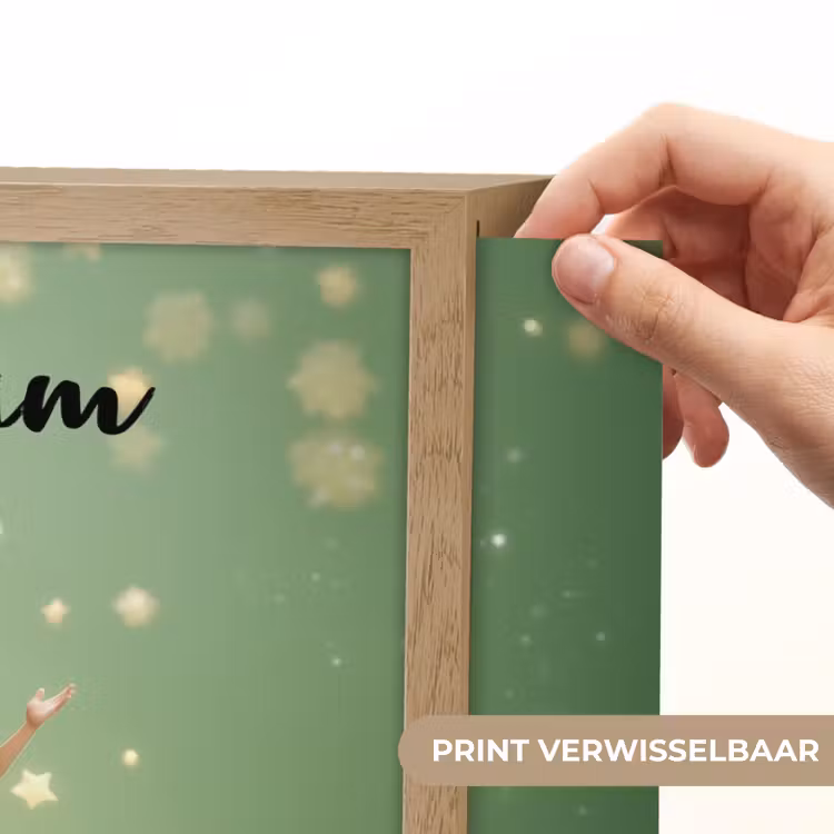 Fee - Groen - Sprookje - Sterren Light Box met batterij (Wandlamp kind) middel -USP_websiteprintNL