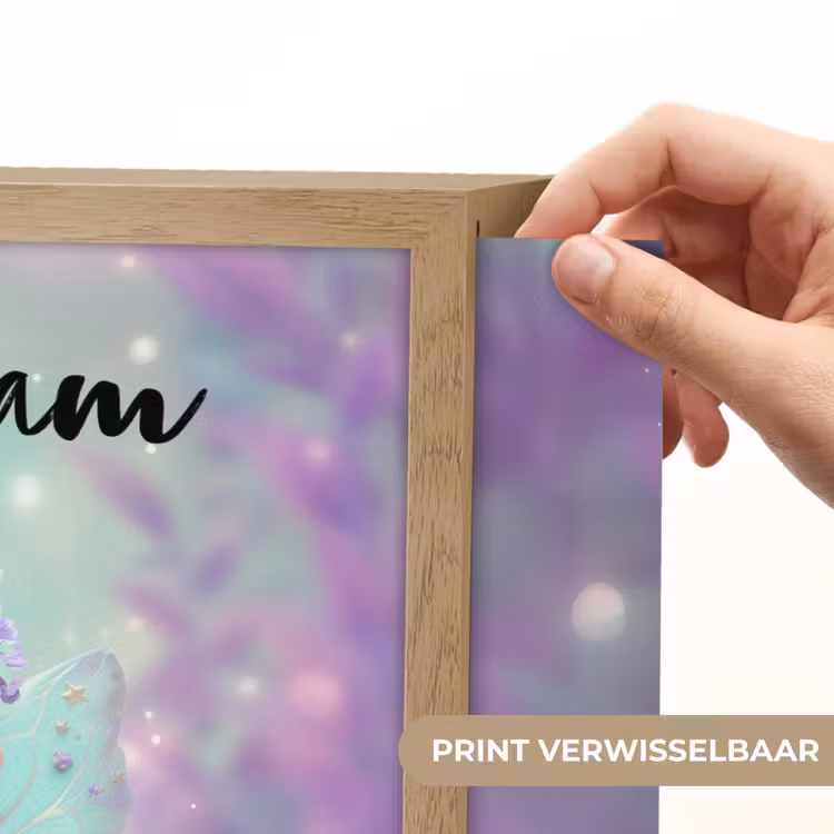 Fee - Paars - Sprookje Light Box met batterij (Wandlamp kind) middel -USP_websiteprintNL