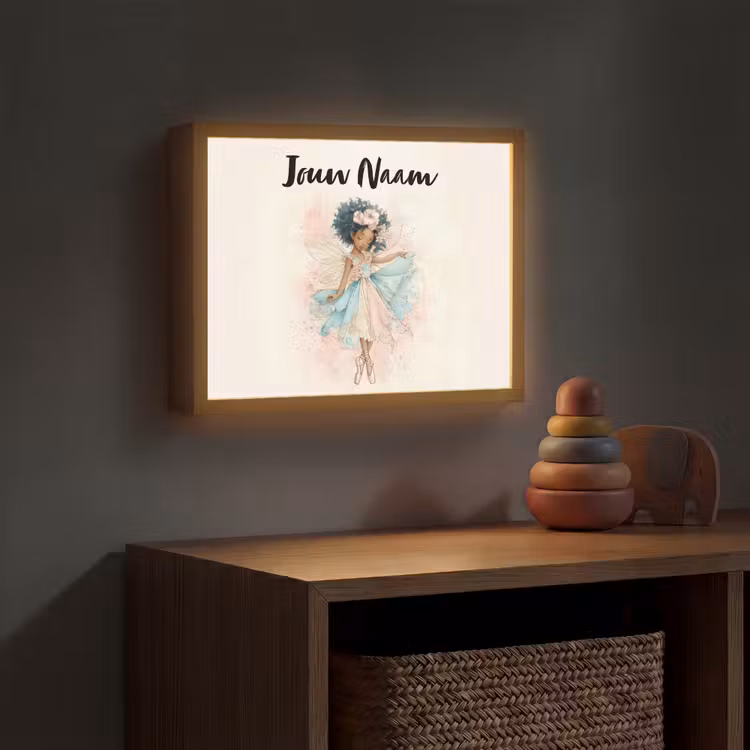 Fee - Pastel - Magie Light Box met batterij (Wandlamp kind) middel -sfeer5_kind