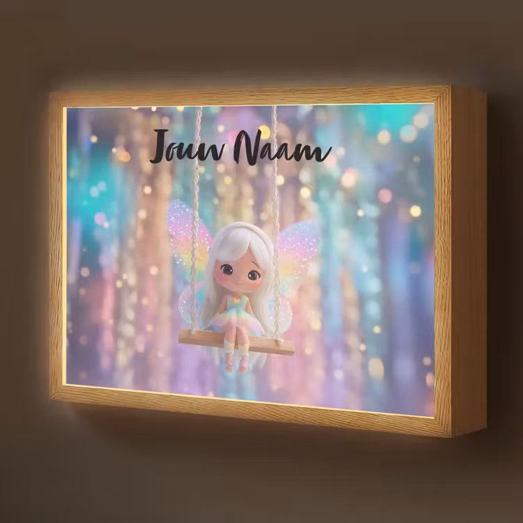 Fee - Schommel - Paars - Glinsters Light Box met batterij (Wandlamp kind) middel -z3d_website