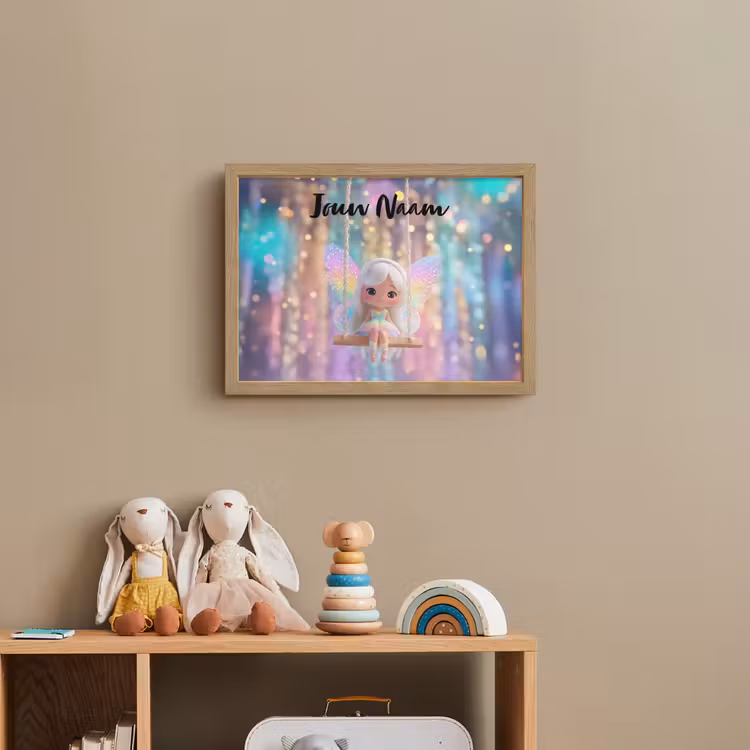 Fee - Schommel - Paars - Glinsters Light Box met batterij (Wandlamp kind) middel -sfeer2_kind