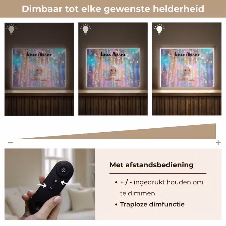 Fee - Schommel - Paars - Glinsters Light Box met batterij (Wandlamp kind) middel -USP_dimbaarNL