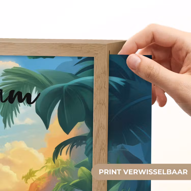 Flamingo - Dinosaurus - Strand - Kleurrijk Light Box met batterij (Wandlamp kind) middel -USP_websiteprintNL